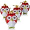 Ornativity Glitter Christmas Owl Ornaments - Snowy Glitter White and Red Animal Owls Christmas Tree Ornament Decorations - 4 Birds